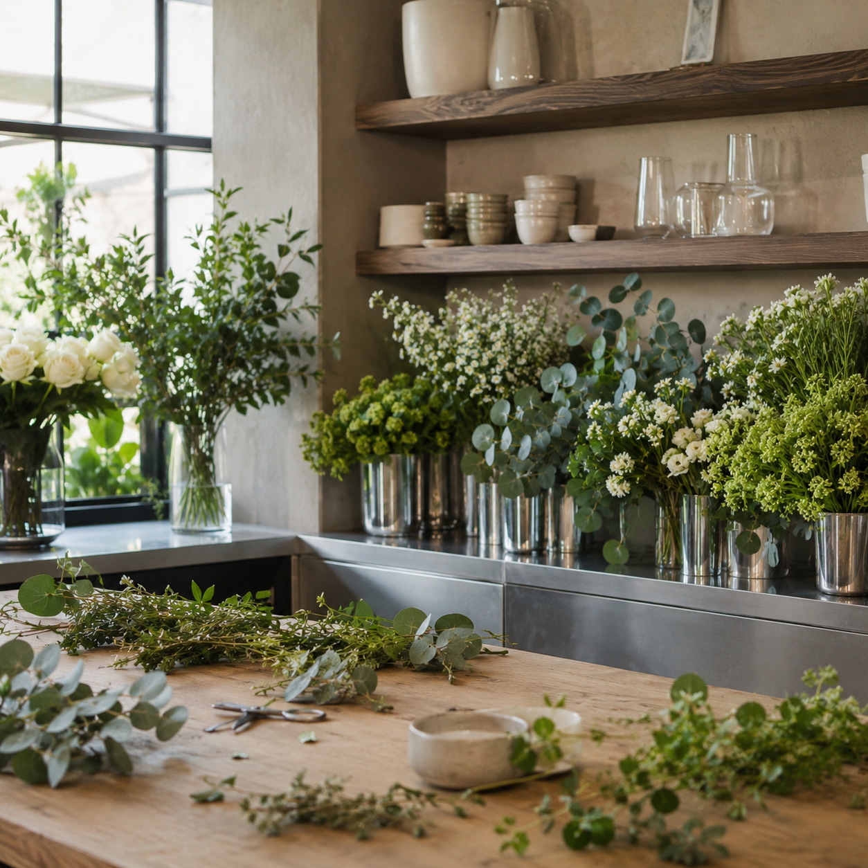 Bastidores do ateliê floral